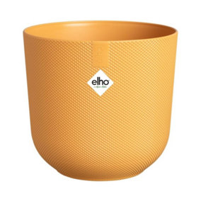 Elho Jazz Round 16cm Amber Yellow Recycled Plastic Plant Pot