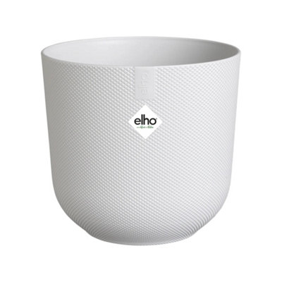 Elho Jazz Round 16cm Silky White Recycled Plastic Plant Pot