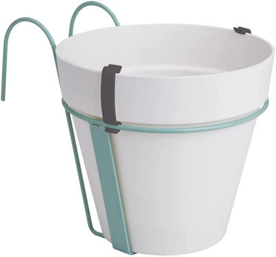 Elho Loft Urban Balcony Potholder with 27cm Plastic Plant Pot in White