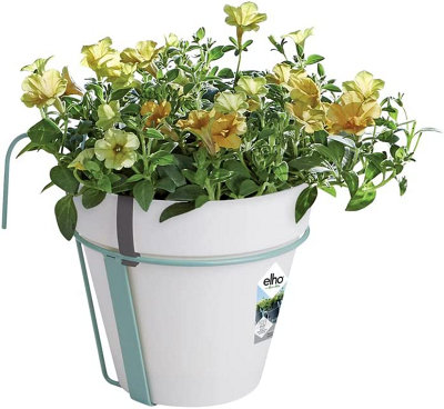 Elho Loft Urban Balcony Potholder with 27cm Plastic Plant Pot in White