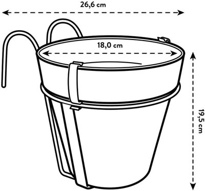Elho Loft Urban Balcony Potholder with 27cm Plastic Plant Pot in White