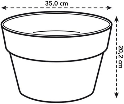 Elho Loft Urban Bowl 35cm Grey/Warm Grey Recycled Plastic Plant Pot
