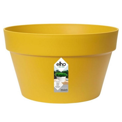 Elho Loft Urban Bowl 35cm Ochre Recycled Plastic Plant Pot