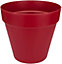 Elho Loft Urban Round 25cm Plastic Plant Pot in Cranberry Red