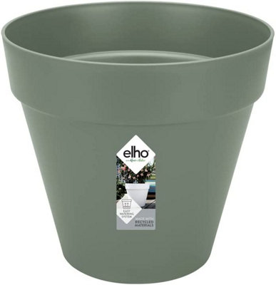 Elho Loft Urban Round 25cm Plastic Plant Pot in Pistachio Green