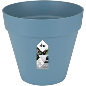 Elho Loft Urban Round 25cm Plastic Plant Pot in Vintage Blue