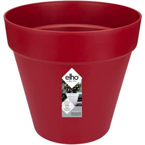 Elho Loft Urban Round 30cm Plastic Plant Pot in Cranberry Red
