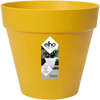 Uitgebreid Delegeren tarief Elho Loft Urban Round 30cm Plastic Plant Pot in Ochre | DIY at B&Q