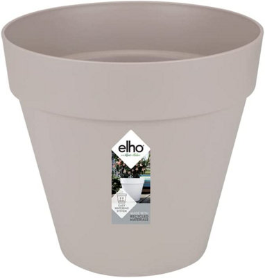 Elho Loft Urban Round 30cm Plastic Plant Pot in Warm Grey