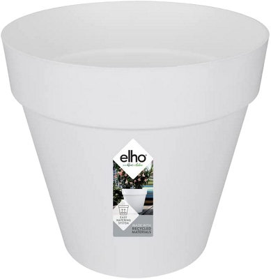 Eigendom Converteren Sophie Elho Loft Urban Round 40cm Plastic Plant Pot in White | DIY at B&Q