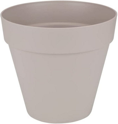 Elho Loft Urban Round 50cm Plastic Plant Pot in Warm Grey