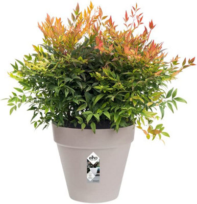 Elho Loft Urban Round 50cm Plastic Plant Pot in Warm Grey