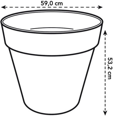 Elho Loft Urban Round 60cm Plastic Plant Pot in Anthracite - 6
