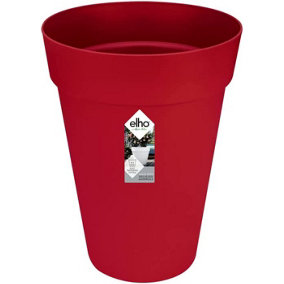 Elho Loft Urban Round High 35cm Plastic Plant Pot in Cranberry Red