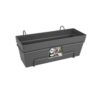 Elho Loft Urban Trough Allin1 50cm Recycled Plastic Balcony Trough