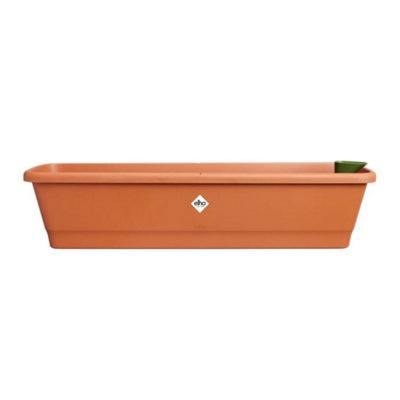 Elho Noa Recycled Plastic Large Balcony Trough Terracotta