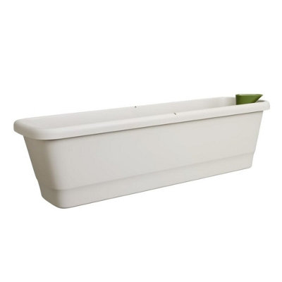 Elho Noa Recycled Plastic Large Balcony Trough Warm Grey