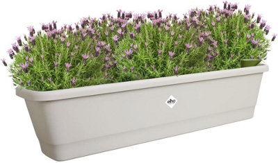 Elho Noa Recycled Plastic XL Balcony Trough Warm Grey - 6
