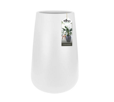 Elho Pure Cone High 45cm Plastic Plant Pot in White