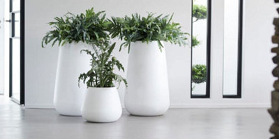 Elho Pure Cone High 55cm Plastic Plant Pot in White