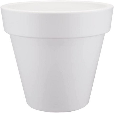 Elho Pure Round 40cm Plastic Plant Pot in White