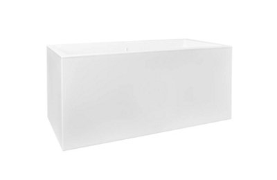 Elho Pure Soft Brick Divider 80cm Plastic Plant Pot Trough with Wheels in White