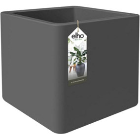 Elho Pure Soft Brick with Wheels Anthracite 40cm Recycled Plastic Plant Pot