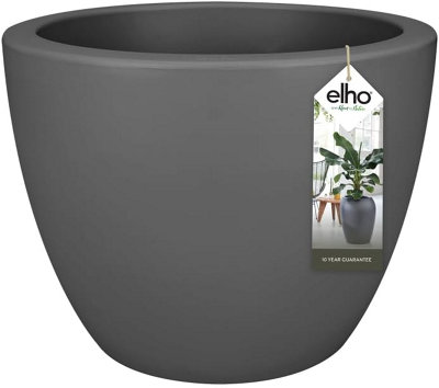 elho Pure Soft Round 50 - Flower Pot for Indoor & Outdoor - 49.0 x H 37.0 cm - Anthracite