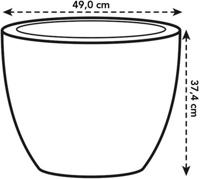 elho Pure Soft Round 50 - Flower Pot for Indoor & Outdoor - 49.0 x H 37.0 cm - Anthracite