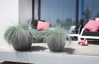 elho Pure Soft Round 50 - Flower Pot for Indoor & Outdoor - 49.0 x H 37.0 cm - Anthracite