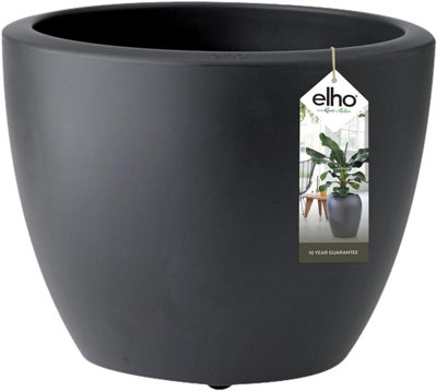 Elho Pure Soft Round Anthracite 30cm Recycled Plastic Plant Pot