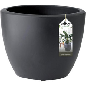 Elho Pure Soft Round Anthracite 30cm Recycled Plastic Plant Pot