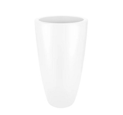 Elho Pure Soft Round High 35cm Plastic Plant Pot in White