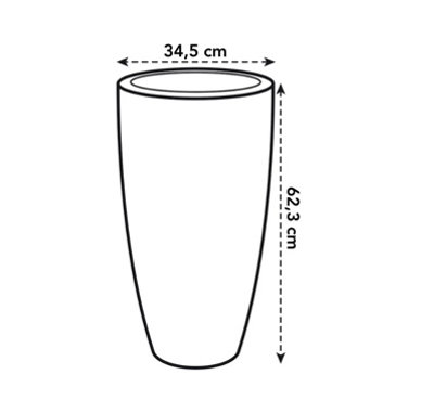Elho Pure Soft Round High 35cm Plastic Plant Pot in White - 7