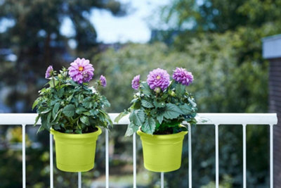 Elho Recycled Plastic All-in-1 Balcony Pot Holder Lime Green