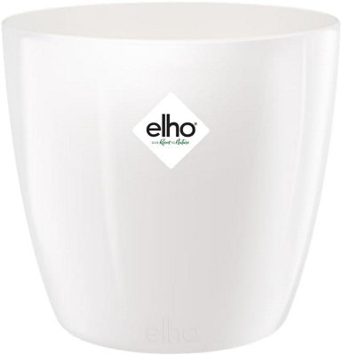 Elho Recycled Plastic Brussels Diamond 14m White Plant Pot