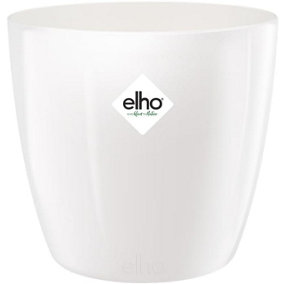 Elho Recycled Plastic Brussels Diamond 14m White Plant Pot