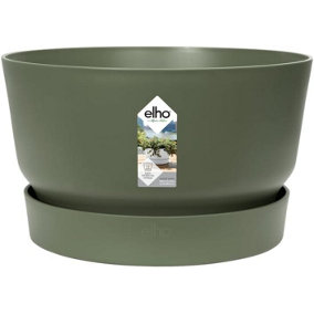 Elho Recycled Plastic Greenville Bowl 33cm Leaf Green Plant Pot