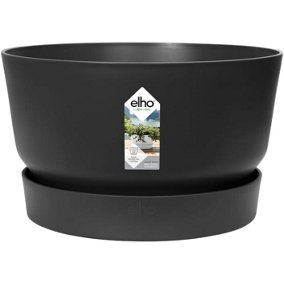 Elho Recycled Plastic Greenville Bowl 33cm Living Black Plant Pot