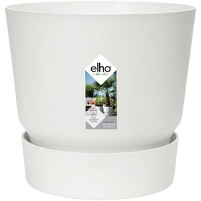 Elho Recycled Plastic Greenville Round 14cm White Plant Pot