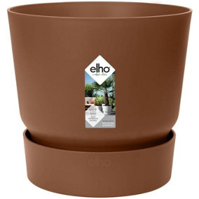 Elho Recycled Plastic Greenville Round 47cm Ginger Brown Plant Pot