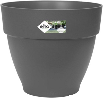 Elho Recycled Plastic Vibia Campana Anthracite 40cm Round Plant Pot