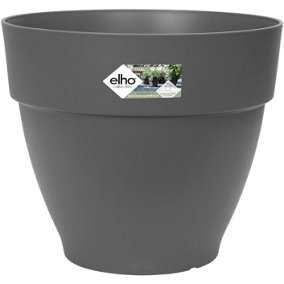 Elho Recycled Plastic Vibia Campana Anthracite 40cm Round Plant Pot