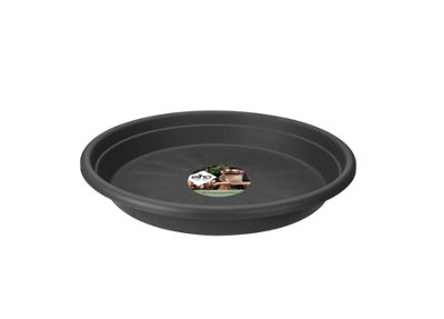 Elho Universal Round Saucer 48cm for Plastic Plant Pot in Anthracite