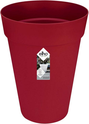 Elho Urban Loft Round High Cranberry Red 42cm Recycled Plastic Plant Pot
