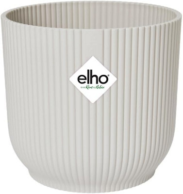 Elho Vibes Fold 14cm Round Silky White Recycled Plastic Plant Pot