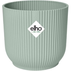 Elho Vibes Fold 14cm Round Sorbet Green Recycled Plastic Plant Pot