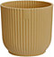 Elho Vibes Fold 16cm Round Butter Yellow Recycled Plastic Plant Pot