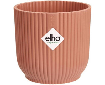 Elho Vibes Fold 35cm Round Wheels Delicate Pink Recycled Plastic Plant Pot