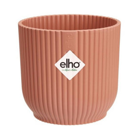 Elho Vibes Fold 35cm Round Wheels Delicate Pink Recycled Plastic Plant Pot